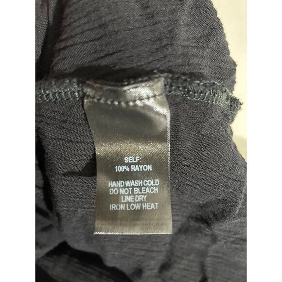 Lulus tank top Womens S/M Black Crinkle Rayon Sleeveless Braided Strap Top - Picture 4 of 9